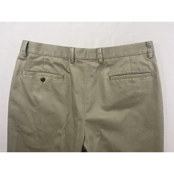 ORVIS Trim Fit Plain Front Chinos Khakis Pants Mens 35x27 100% Cotton Tan Beige - Picture 14 of 14